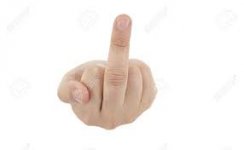 Hand Bursting Through White Card Giving Middle Finger Insult Stock Photo,  Picture And Royalty Free Image. Image 5433725.