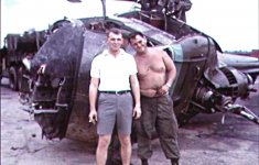 T-Bird 4 totally destroyed after engine was shot up, taken out to the south china sea and drop...jpg